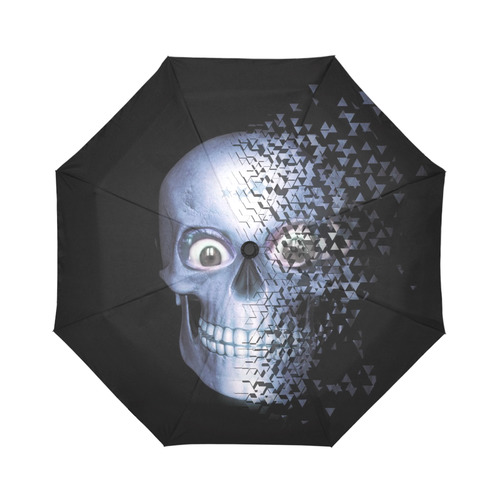 Broken Skull,blue by JamColors Auto-Foldable Umbrella (Model U04)