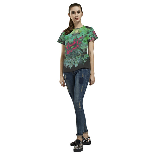 Nasty Woman, floral watercolor All Over Print T-Shirt for Women (USA Size) (Model T40)