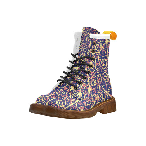 Tribal Ornate Pattern High Grade PU Leather Martin Boots For Women Model 402H