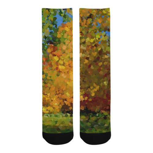 Park, oil painting, landscape Trouser Socks