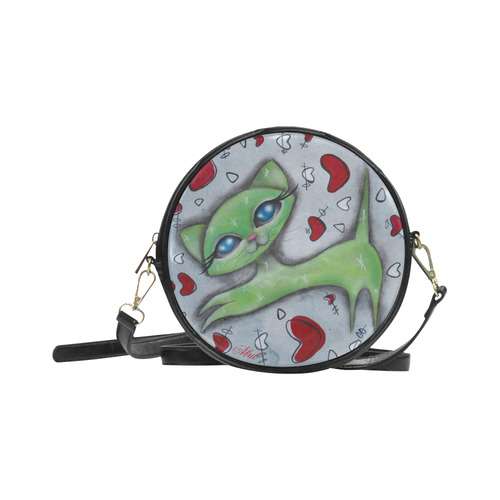 Green Cat Round Sling Bag (Model 1647)