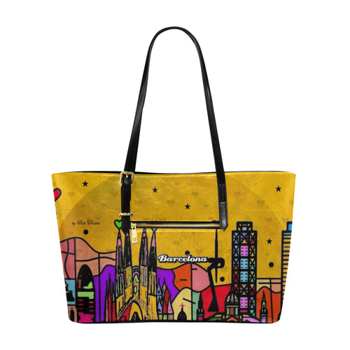 Barcelona Popart by Nico Bielow Euramerican Tote Bag/Large (Model 1656)