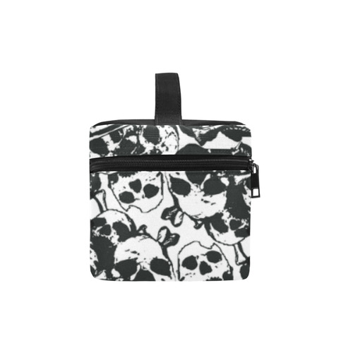 Black and White Skulls Gothic Print Lunch Bag/Large (Model 1658)