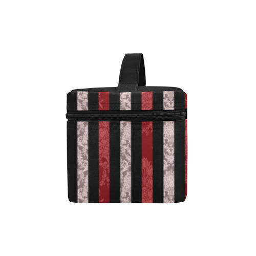 Two Tone Red Damask Goth Stripe Lunch Bag/Large (Model 1658)