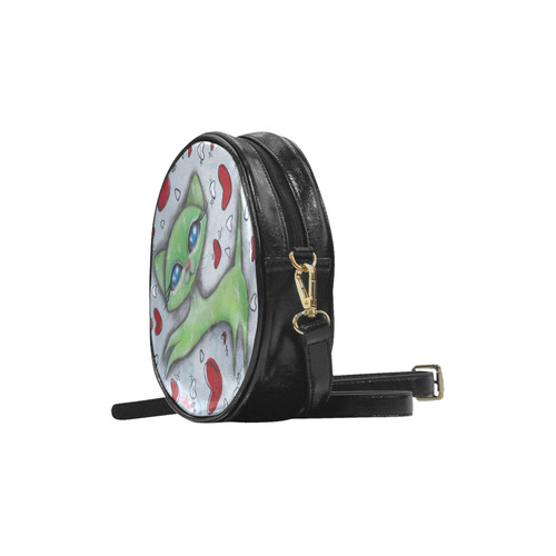 Green Cat Round Sling Bag (Model 1647)