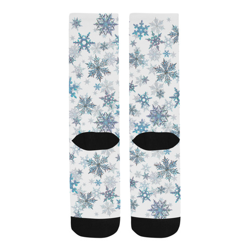 Snowflakes, Blue snow, Christmas Trouser Socks