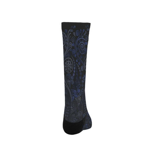 3D Ornamental blue on gray Trouser Socks