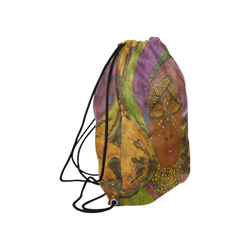 African Radiance by DBart Large Drawstring Bag Model 1604 (Twin Sides)  16.5"(W) * 19.3"(H)