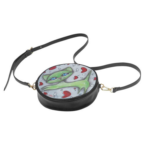 Green Cat Round Sling Bag (Model 1647)