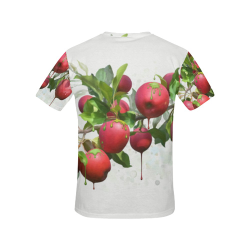 Melting Apples, fruit watercolors All Over Print T-Shirt for Women (USA Size) (Model T40)