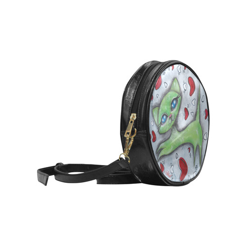 Green Cat Round Sling Bag (Model 1647)