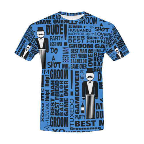 Groom Wedding T Shirt Fun Best Man Shirt by Juleez All Over Print T-Shirt for Men (USA Size) (Model T40)