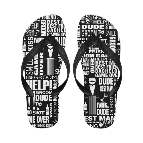 GROOM Gift Wedding Flip Flops by Juleez Flip Flops for Men/Women (Model 040)