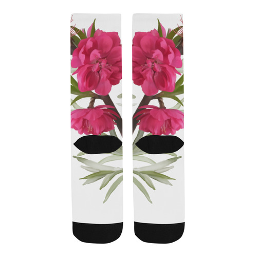 Peach blossom, floral watercolor Trouser Socks