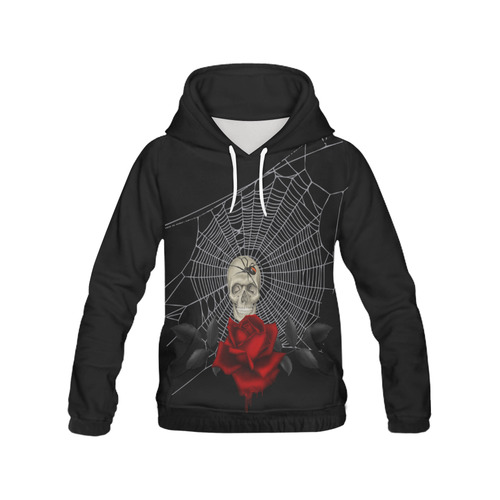 Gothic Skull, Spider And Spider Web