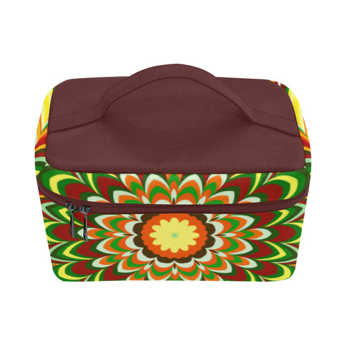 Colorful flower striped mandala Lunch Bag/Large (Model 1658)