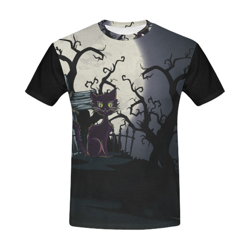 Vintage Halloween Cemetery Cat