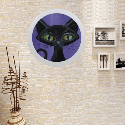 Jinxs Cat Circular Plastic Wall clock