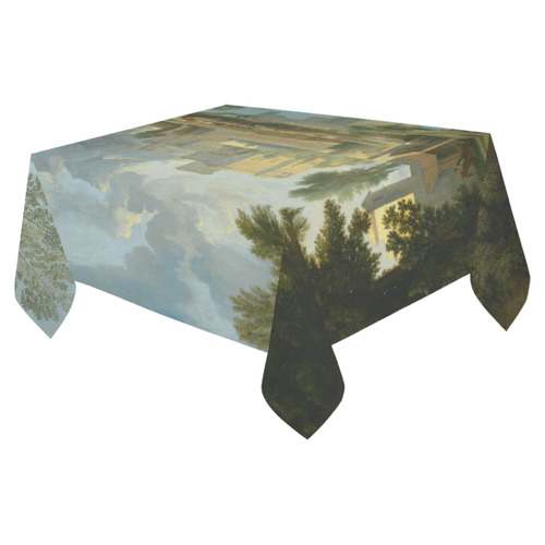 Nicolas Poussin French Landscape Calm Cotton Linen Tablecloth 52"x 70"