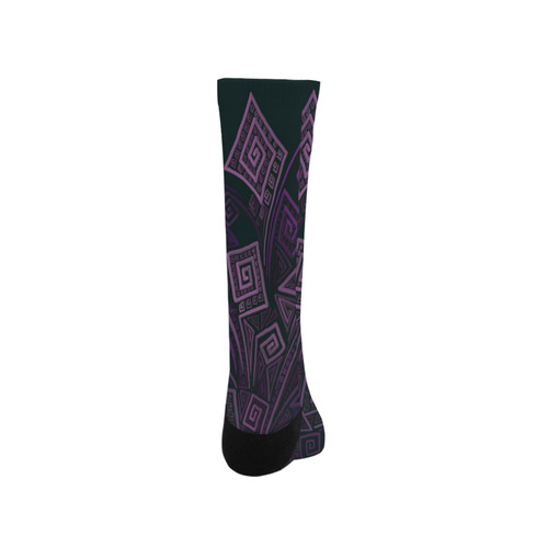 Psychedelic 3D Square Spirals - purple Trouser Socks