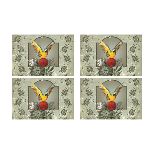 Wonderful parrot Placemat 12’’ x 18’’ (Four Pieces)