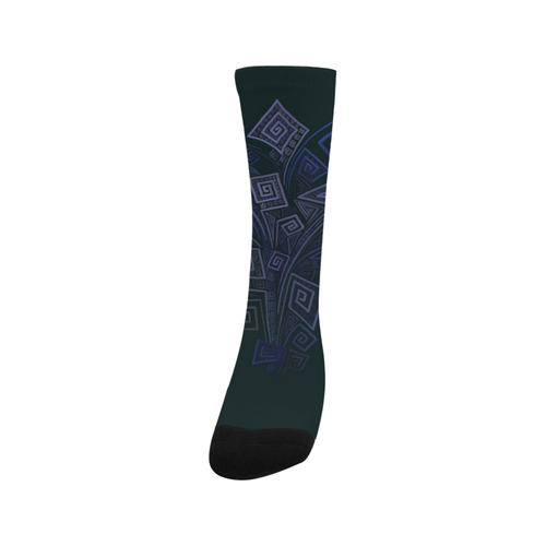 Psychedelic 3D Square Spirals - blue and purple Trouser Socks