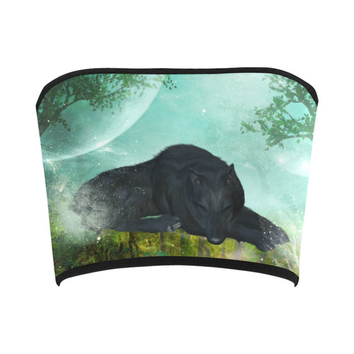 Sleeping wolf in the night Bandeau Top