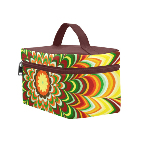 Colorful flower striped mandala Lunch Bag/Large (Model 1658)