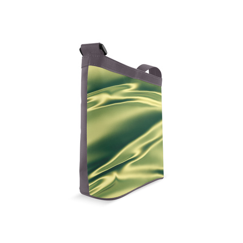 Green satin 3D texture Purple Strap Version Crossbody Bags (Model 1613)
