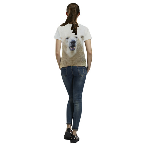 Cute  Zoo Polar Bear All Over Print T-Shirt for Women (USA Size) (Model T40)