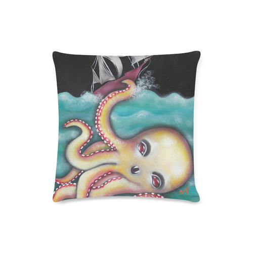 Octopus Custom Zippered Pillow Case 16"x16"(Twin Sides)