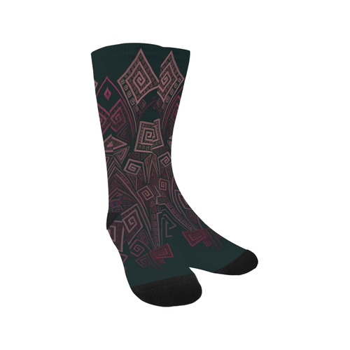 Psychedelic 3D Square Spirals - pink and orange Trouser Socks