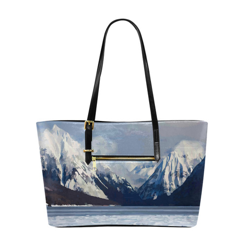 Icy Mountain Landscape Euramerican Tote Bag/Large (Model 1656)