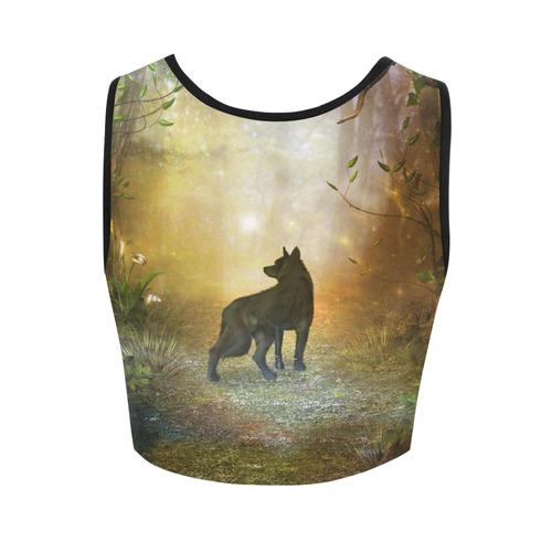 Teh lonely wolf Women's Crop Top (Model T42)