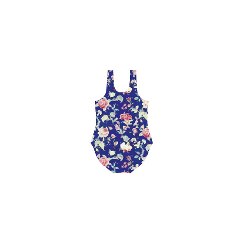 Vintage Rose Floral Wallpaper Vest One Piece Swimsuit (Model S04)