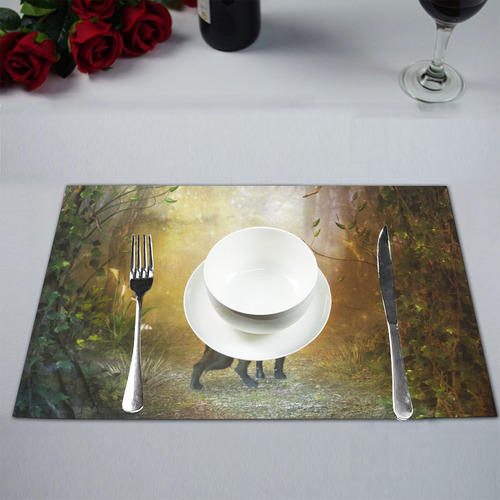 Teh lonely wolf Placemat 12''x18''