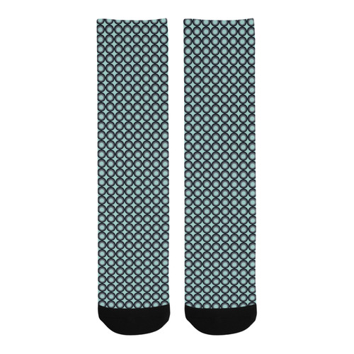 Psychedelic circles,blue vintage pattern style Trouser Socks