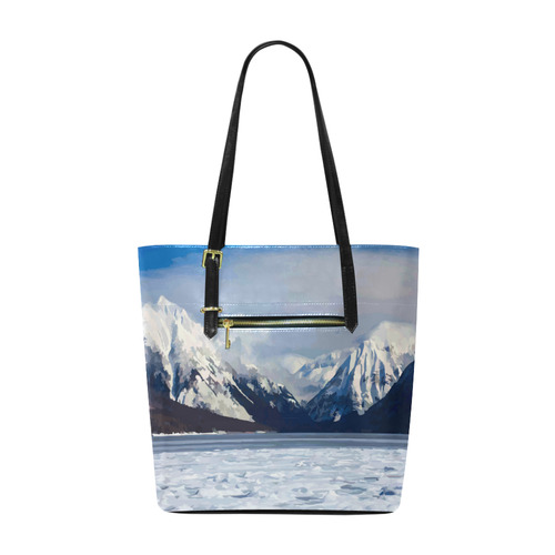Icy Mountain Landscape Euramerican Tote Bag/Small (Model 1655)