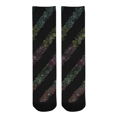 Psychedelic 3D Rainbow Ornaments Trouser Socks