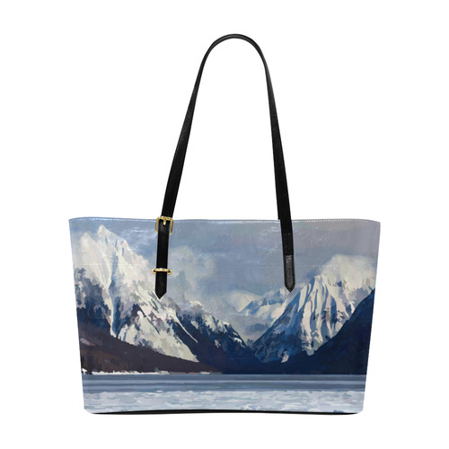 Icy Mountain Landscape Euramerican Tote Bag/Large (Model 1656)