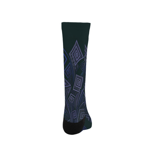 Psychedelic 3D Square Spirals - blue and purple Trouser Socks
