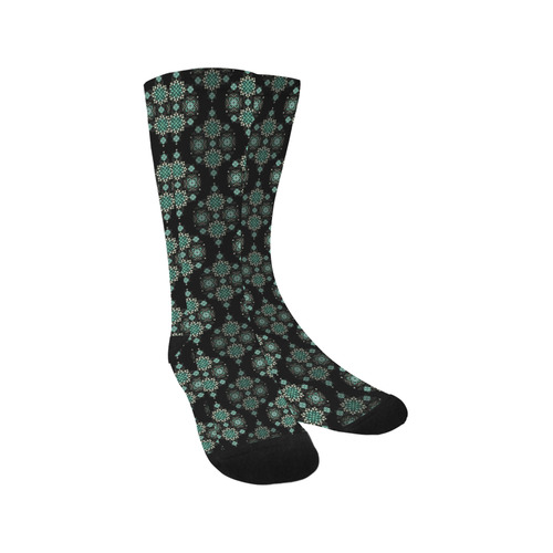 Green on black -  pattern with atmosphere Trouser Socks