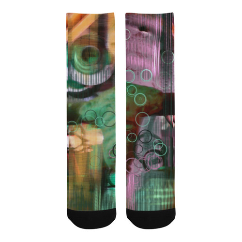 Green Orange Pink Nightmare Glitch photomanip Trouser Socks