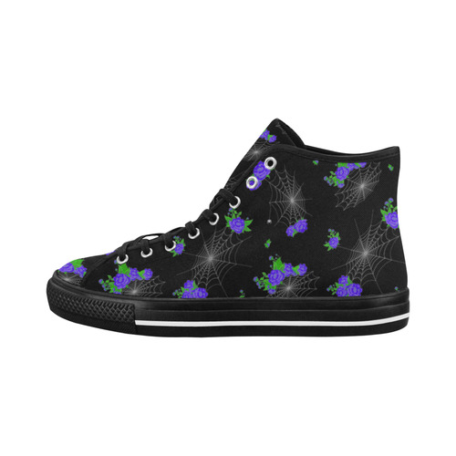 Flowers and SpiderWeb High Tops Vancouver H Women's Canvas Shoes (1013-1)