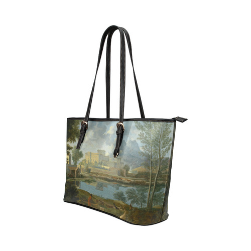 Nicolas Poussin French Landscape Calm Leather Tote Bag/Large (Model 1651)