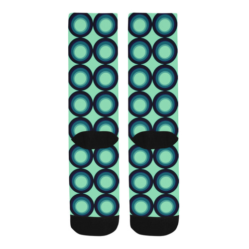 Psychedelic circles,blue vintage pattern style Trouser Socks