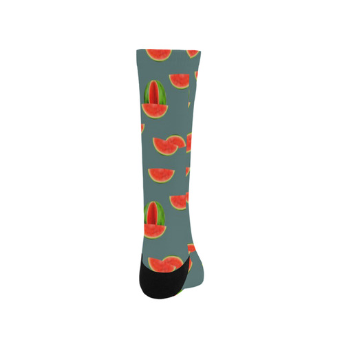 Watercolor Watermelon red, green and sweet pattern Trouser Socks