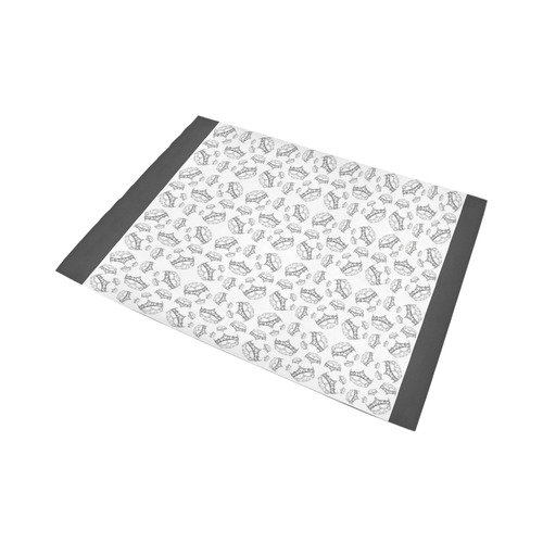 Queen Of Hearts Silver Crown Tiara By Kristie Hubler Pattern white and gray rug Area Rug7'x5'