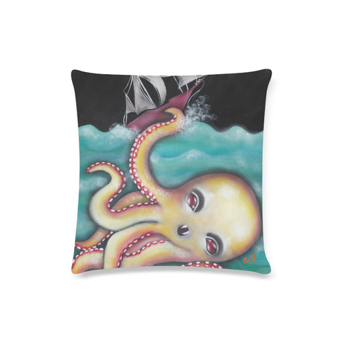 Octopus Custom Zippered Pillow Case 16"x16"(Twin Sides)