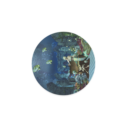 Underwater wold with mermaid Round Coaster